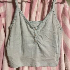 pale green/blue american eagle tank top
